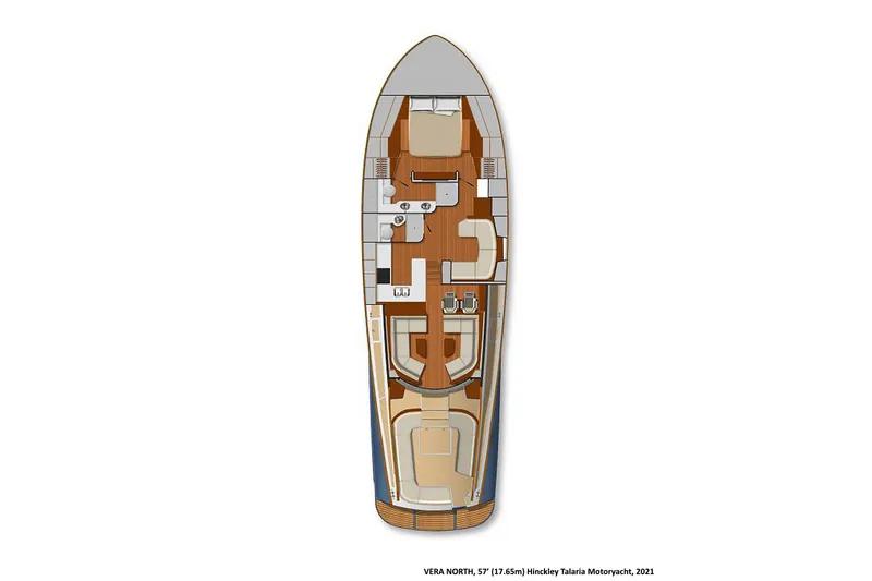 Slide: The Image of 2021 Hinckley Talaria FB yacht floor plan, showcasing luxurious interior layout. - 31