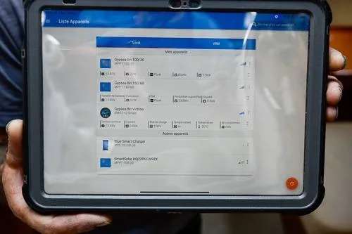 Slide: The Image of Bathroom interior of 2008 Beneteau Oceanis 46 yacht, featuring modern fixtures and mirror. - 49