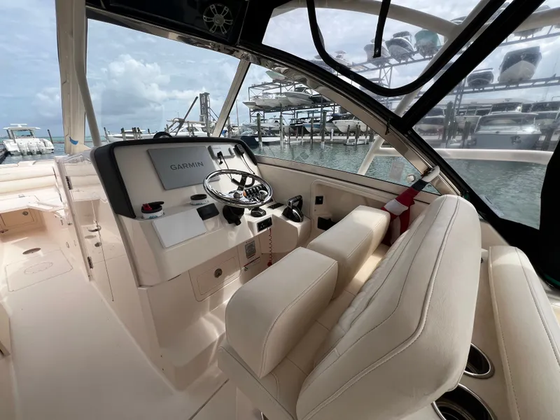 Slide: The Image of Interior of 2021 Grady-White Freedom 325 yacht. - 29