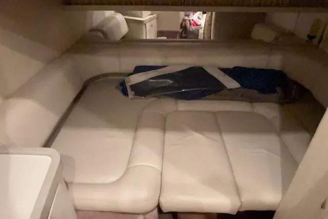 Slide: The Image of Interior of 2000 Formula 31 Performance Cruiser with white leather seating. - 19