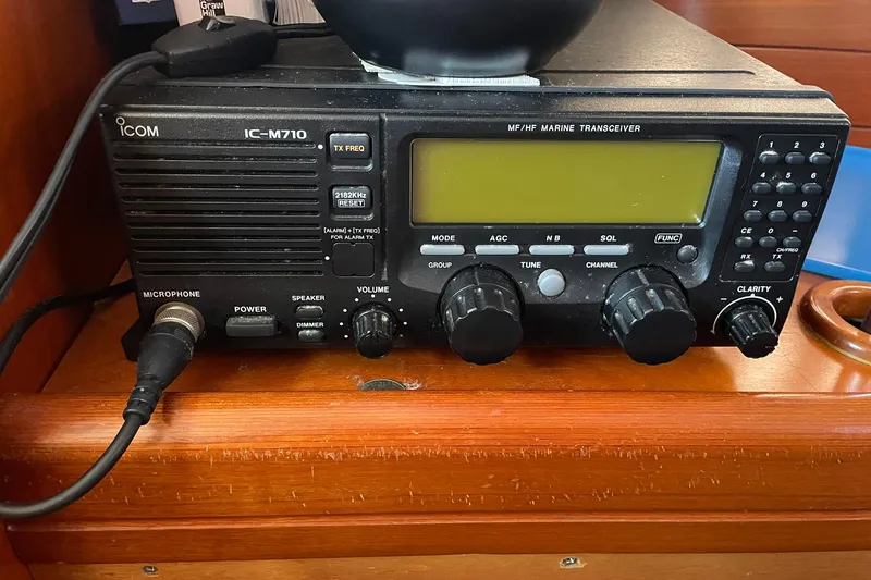 Slide: The Image of Control panel of a 2001 Beneteau Oceanis 361 sailboat with navigation and electrical systems. - 20