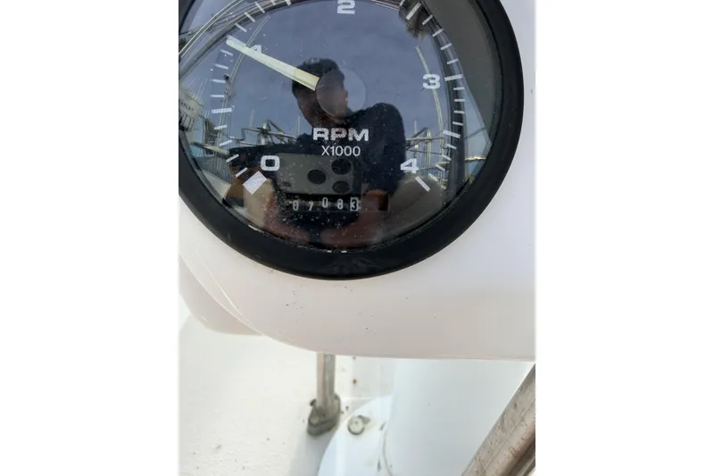 Slide: The Image of Close-up of Catalina 380 tachometer showing RPM gauge, 2001 model. - 44