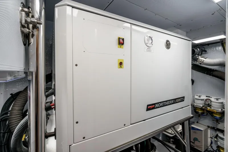 Slide: The Image of Engine room of 2025 Hylas H57 yacht featuring Northern Lights generator. - 52
