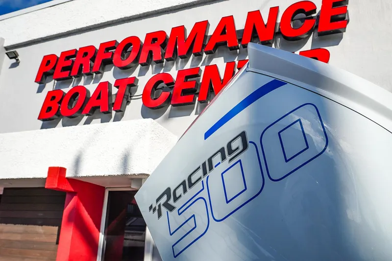 Slide: The Image of Performance Boat Center sign with Racing 500 engine, Statement 396 model, 2026. - 11