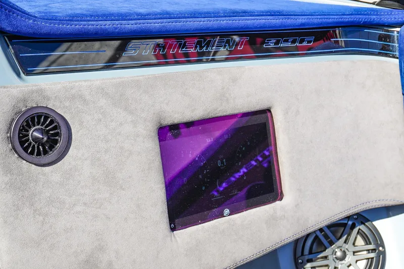 Slide: The Image of Dashboard of 2026 Statement 396 with modern display and speaker system. - 36