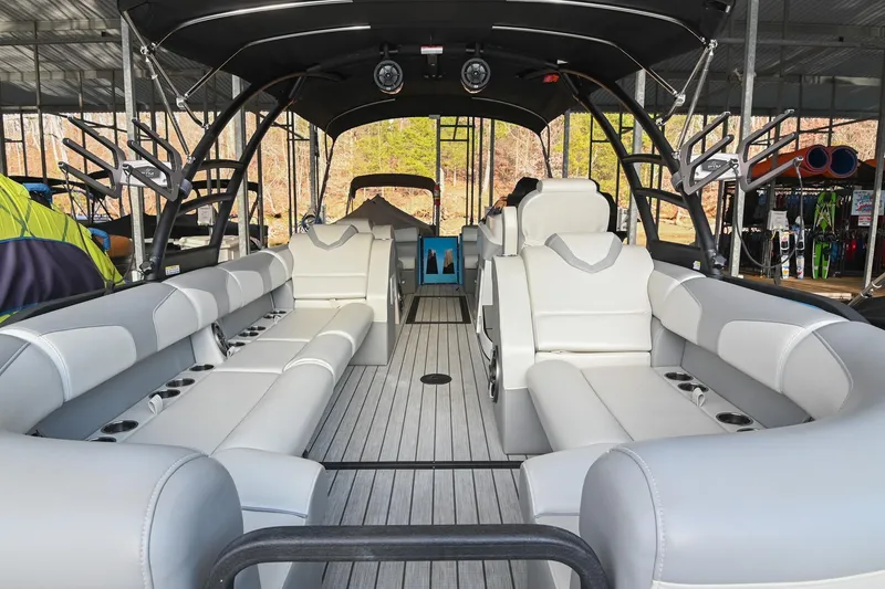 Slide: The Image of Luxurious interior of 2023 Montara 25 Monntara 2.0 boat with spacious seating and modern design. - 17