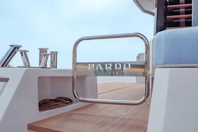 Slide: The Image of 2023 Pardo Yachts Endurance 60 deck with sleek design and modern fittings. - 10