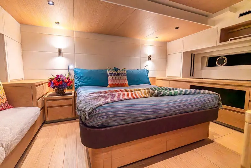 Slide: The Image of Luxurious bedroom interior of 2023 Pardo Yachts Endurance 60 with modern design. - 28