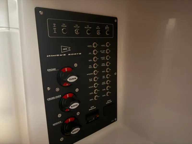 Slide: The Image of Control panel of Nimbus Weekender 9 boat, 2024 model. - 10