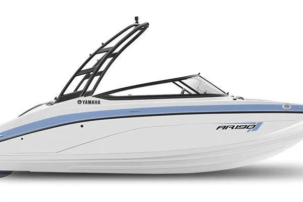 The Image of Manufacturer Provided Image: 2026 Yamaha Boats AR190, sleek white and blue design, side view with modern features. - 0