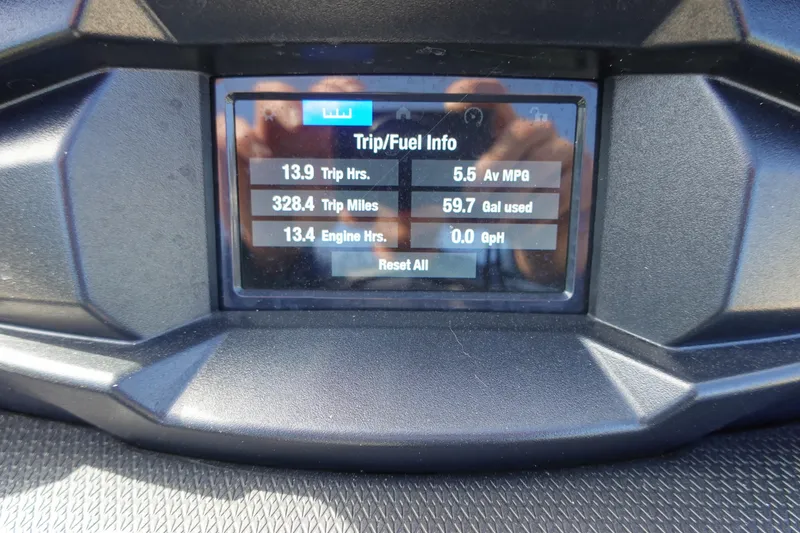 Slide: The Image of Dashboard display of 2024 Yamaha WaveRunner VX Limited HO showing trip and fuel information. - 11