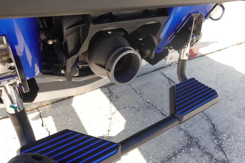 Slide: The Image of 2024 Yamaha WaveRunner VX Limited HO rear view with blue footrests. - 15