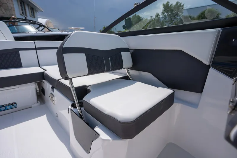 Slide: The Image of 2024 Monterey M-205 boat interior with sleek seating and modern design. - 6