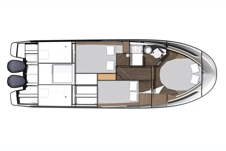 Slide: The Image of Manufacturer Provided Image: Interior of 2019 Jeanneau NC 1095 boat with dining area and helm station. - 22