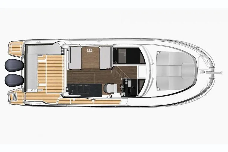 Slide: The Image of Manufacturer Provided Image: Top view of 2019 Jeanneau NC 1095 boat layout with twin engines. - 34