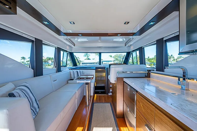 Slide: The Image of Luxurious interior of 2018 Tiara Yachts C39 Coupe with modern design and elegant furnishings. - 43