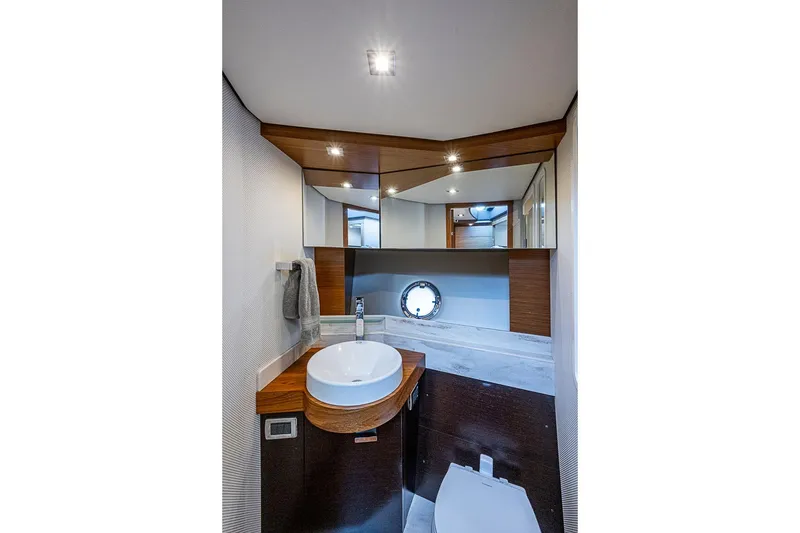 Slide: The Image of Luxurious bathroom interior of 2018 Tiara Yachts C39 Coupe with modern fixtures. - 54