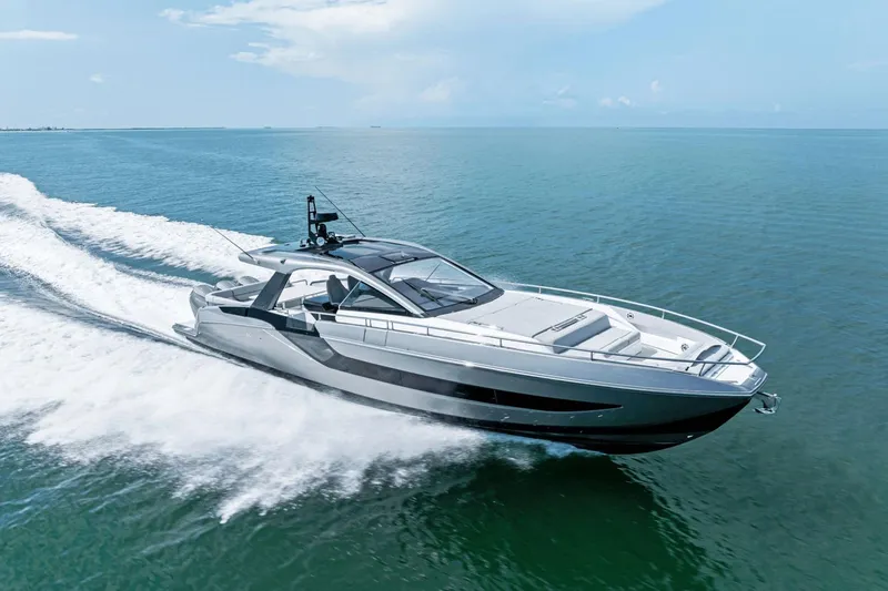The Image of 2026 Azimut Verve 48 yacht cruising on open water, showcasing sleek design and performance. - 0