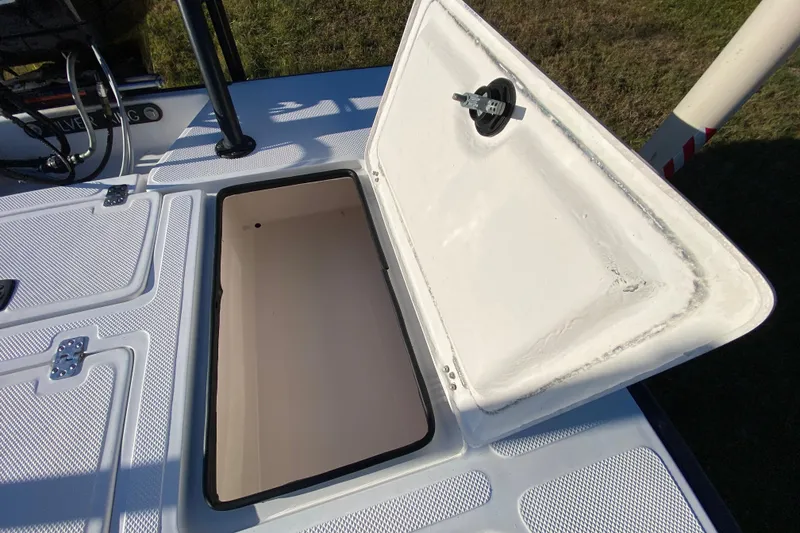 Slide: The Image of Close-up of 1999 Silver King Signature 16 boat engine mount components. - 50