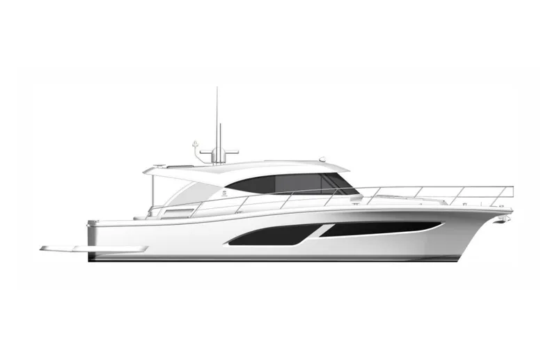 Slide: The Image of 2024 Riviera 465 SUV luxury yacht side profile illustration. - 44