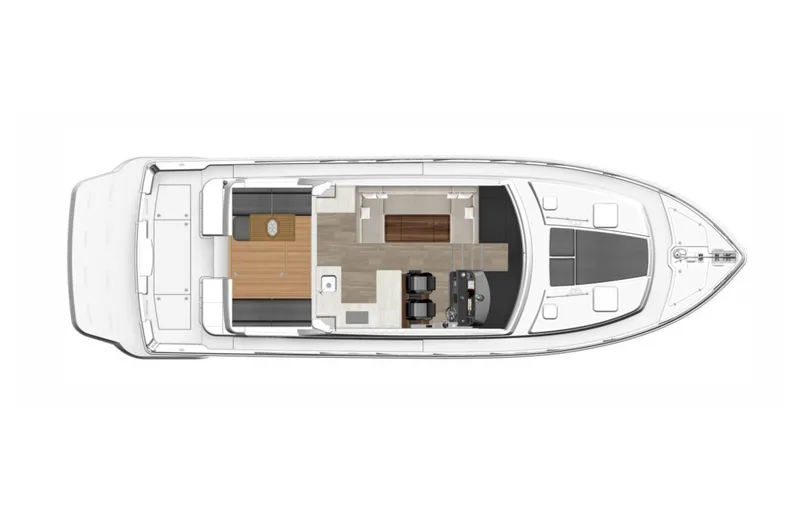 Slide: The Image of Top view layout of 2024 Riviera 465 SUV luxury yacht interior. - 46