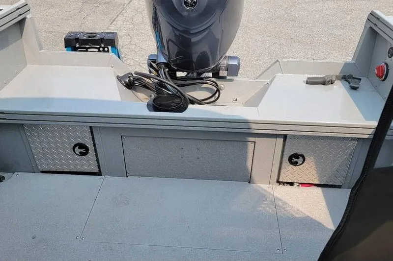 Slide: The Image of 2026 Smoker Craft Phantom 18 X2 boat interior with Yamaha 150 hp engine. - 9