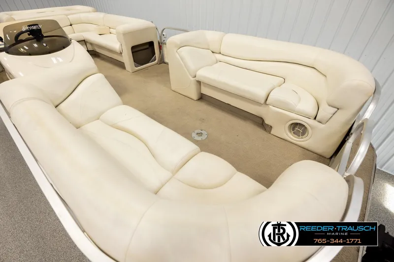 Slide: The Image of 2006 Sun Tracker Party Barge 22 Regency Edition with spacious beige seating. - 8