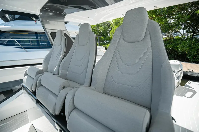 Slide: The Image of Luxurious seating on 2026 Azimut Verve 42 yacht, featuring sleek, modern design. - 23