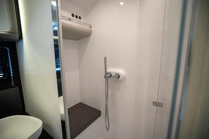 Slide: The Image of Modern shower area in 2026 Azimut Verve 42 yacht bathroom. - 31