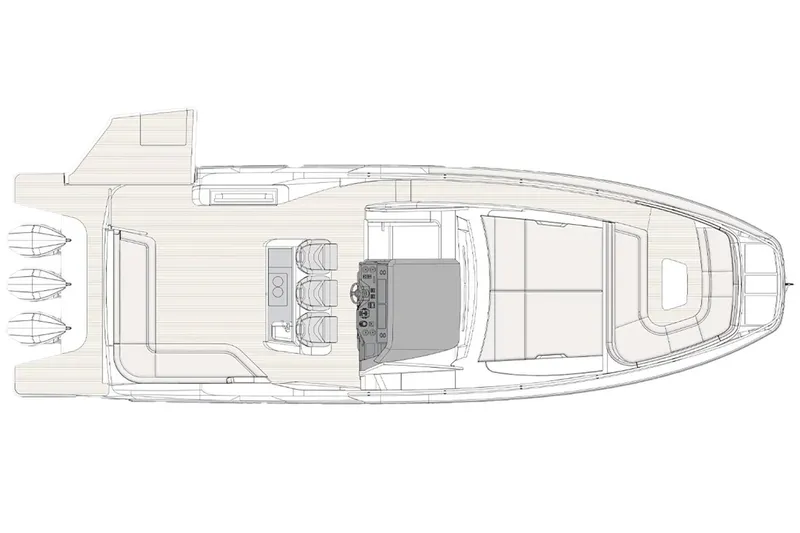 Slide: The Image of Manufacturer Provided Image: Top view schematic of 2025 Azimut Verve 42 yacht layout. - 42