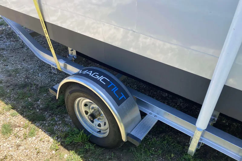 Slide: The Image of Trailer for 2026 Gospel Boat Landing Craft with Magic Tilt branding. - 8