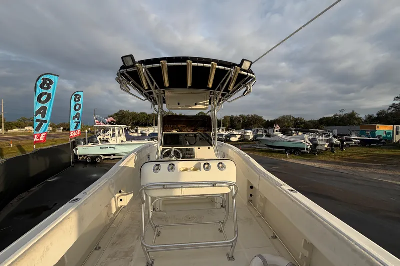 Slide: The Image of 2003 Hydra-Sports Vector 2600 CC boat on trailer, viewed from below. - 13