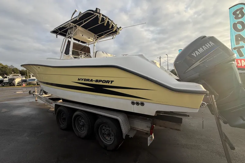 Slide: The Image of 2003 Hydra-Sports Vector 2600 CC boat with Yamaha outboard motor on trailer. - 6