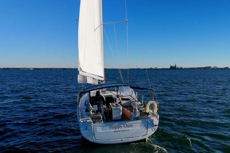 Slide: The Image of Sailing yacht "Happy Ours," Beneteau Oceanis 40.1, 2022, cruising on open water. - 150