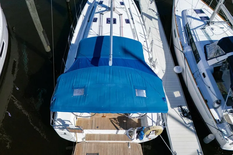 Slide: The Image of Engine compartment of 2022 Beneteau Oceanis 40.1 yacht with generator and insulation. - 44