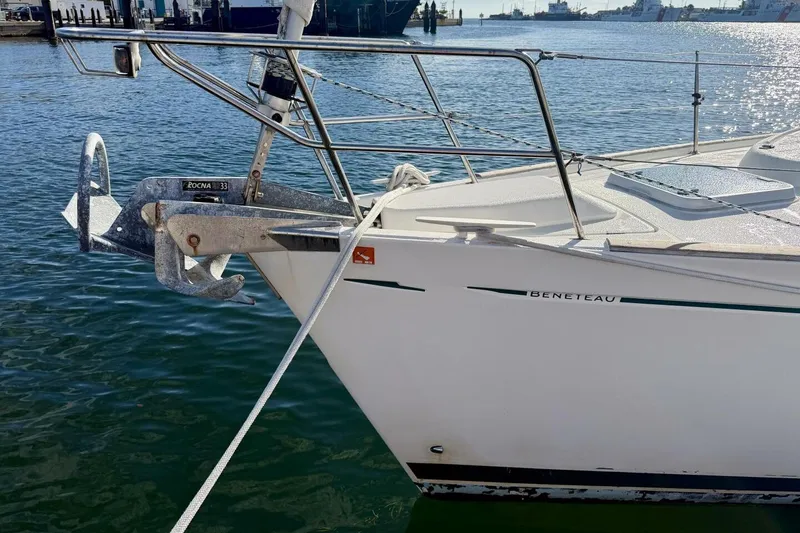 Slide: The Image of Beneteau Oceanis 461 sailboat, 2000 model, docked with Rocna anchor visible. - 69