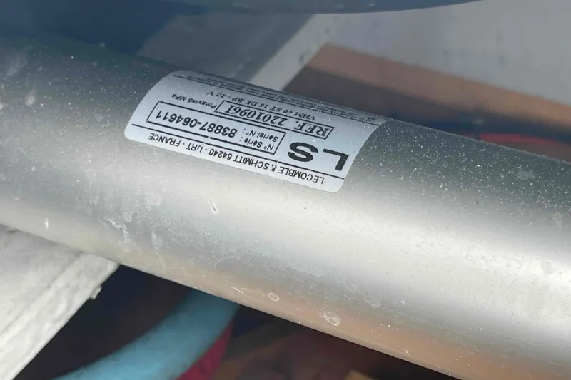 Slide: The Image of Label on a metallic part of a 2012 Lagoon 380 S2 catamaran. - 95