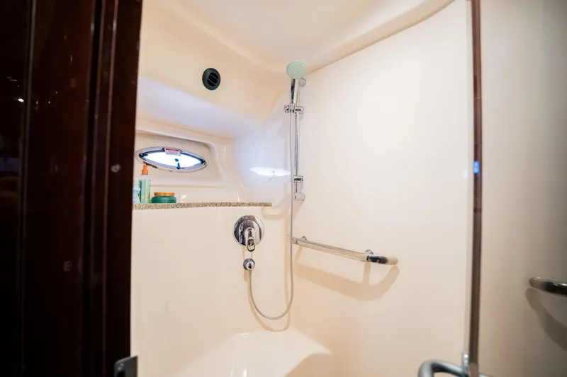 Slide: The Image of Luxurious shower in 2007 Sea Ray 580 Sedan Bridge yacht bathroom. - 40