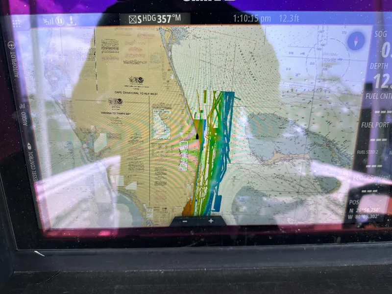 Slide: The Image of Boat navigation screen displaying a nautical chart on an Island Runner 35, 2006 model. - 11