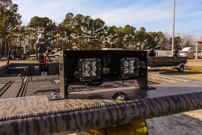 Slide: The Image of 2026 Gator Tail 1860 Extreme series boat with Rigid lights, outdoors. - 8