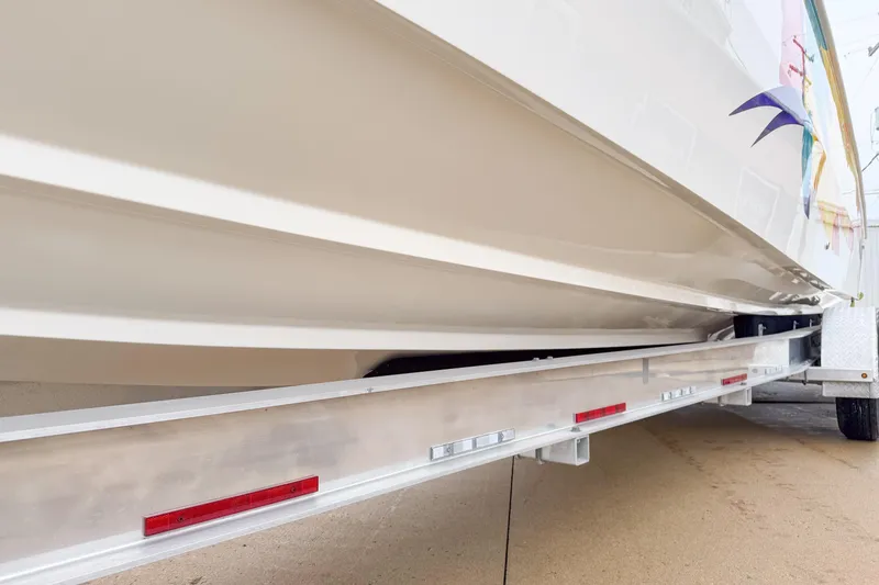 Slide: The Image of Underside of an Apache 36 WARRIOR boat on a trailer. - 8