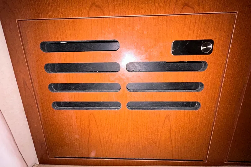 Slide: The Image of Interior view of 2012 Sea Ray 310 Sundancer with open sunroof. - 155