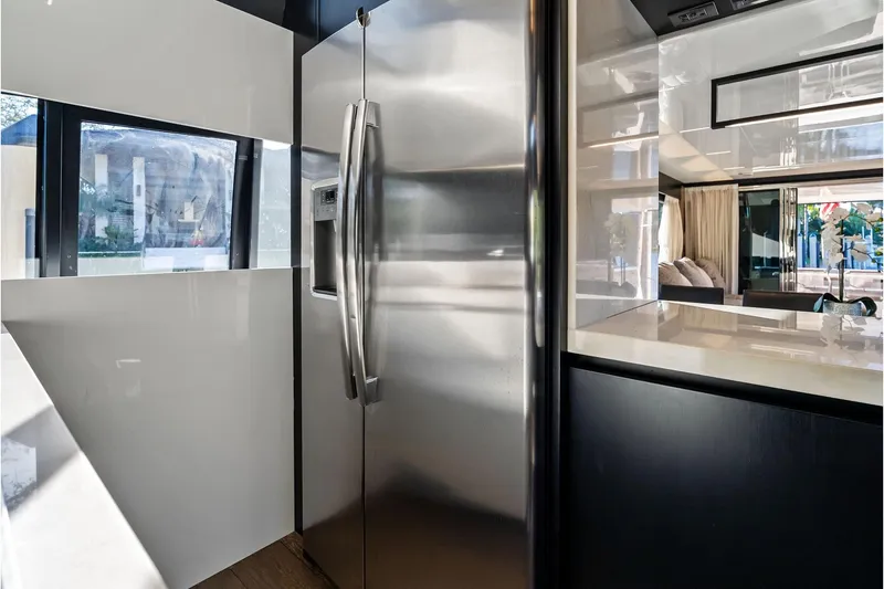 Slide: The Image of Modern kitchen interior of 2019 Ferretti Yachts 780 with stainless steel refrigerator. - 32