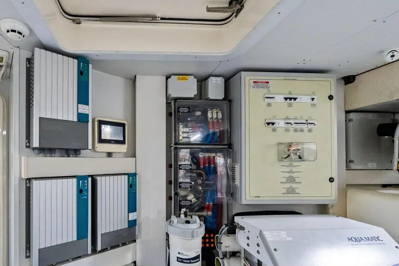 Slide: The Image of Electrical control panel in 2019 Ferretti Yachts 780 engine room. - 67
