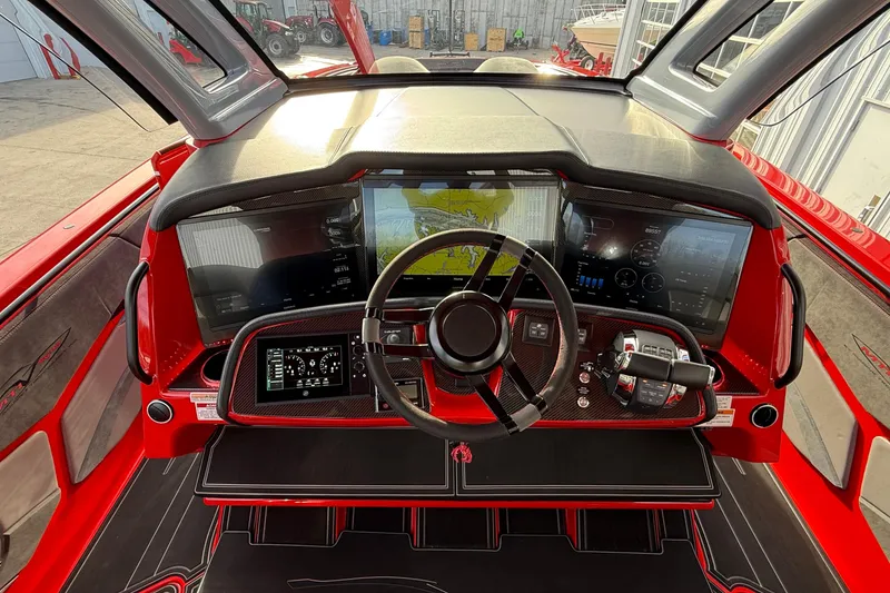 Slide: The Image of Cockpit of 2020 MTI 42V boat with advanced navigation and control systems. - 21