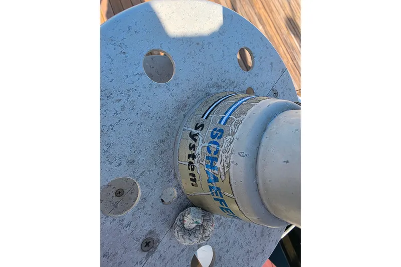 Slide: The Image of Close-up of a Schaefer System component on a 2006 Glen-L 44 boat. - 104