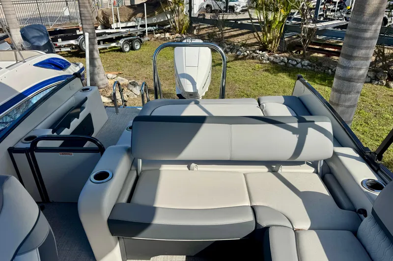 Slide: The Image of 2026 Avalon Catalina Platinum Versatile Rear Bench with luxurious seating and cup holders. - 31
