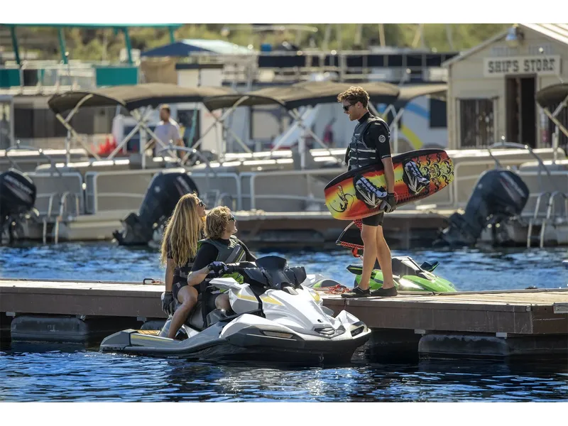 Slide: The Image of 2026 Kawasaki JET SKI ULTRA 160LX in showroom. - 4