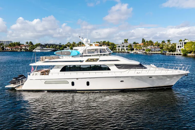 Slide: The Image of Luxury 2006 Cheoy Lee 84 Bravo yacht cruising on a sunny day. - 1