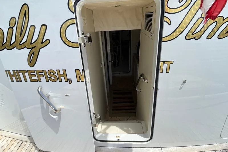 Slide: The Image of Engine room access and kitchenette on 2006 Cheoy Lee 84 Bravo yacht. - 52